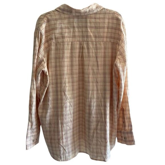 Carhartt Women’s Plaid Button Up Tunic Top Sz Large 12 14 Loose Fit Pockets - Picture 5 of 5